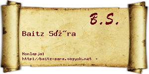 Baitz Sára névjegykártya